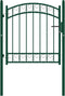 vidaXL - Poort - met - gebogen - bovenkant - 100x100 - cm - staal - groen