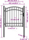 vidaXL - Poort - met - gebogen - bovenkant - 100x100 - cm - staal - zwart