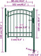 vidaXL - Poort - met - gebogen - bovenkant - 100x100 - cm - staal - groen