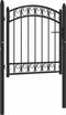 vidaXL - Poort - met - gebogen - bovenkant - 100x100 - cm - staal - zwart