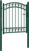 vidaXL - Poort - met - gebogen - bovenkant - 100x100 - cm - staal - groen