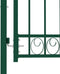 vidaXL - Poort - met - gebogen - bovenkant - 100x100 - cm - staal - groen