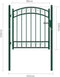 vidaXL - Poort - met - gebogen - bovenkant - 100x100 - cm - staal - groen