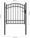 vidaXL - Poort - met - gebogen - bovenkant - 100x100 - cm - staal - zwart