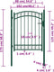 vidaXL - Poort - met - gebogen - bovenkant - 100x125 - cm - staal - groen