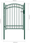 vidaXL - Poort - met - gebogen - bovenkant - 100x125 - cm - staal - groen