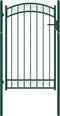 vidaXL - Poort - met - gebogen - bovenkant - 100x150 - cm - staal - groen