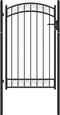 vidaXL - Poort - met - gebogen - bovenkant - 100x150 - cm - staal - zwart