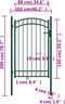 vidaXL - Poort - met - gebogen - bovenkant - 100x150 - cm - staal - groen