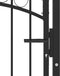 vidaXL - Poort - met - gebogen - bovenkant - 100x150 - cm - staal - zwart