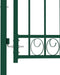 vidaXL - Poort - met - gebogen - bovenkant - 100x150 - cm - staal - groen