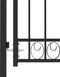 vidaXL - Poort - met - gebogen - bovenkant - 100x150 - cm - staal - zwart