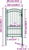 vidaXL-Poort-met-gebogen-bovenkant-100x175-cm-staal-groen