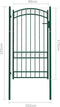vidaXL-Poort-met-gebogen-bovenkant-100x175-cm-staal-groen