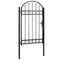 vidaXL - Poort - met - gebogen - bovenkant - 100x175 - cm - staal - zwart