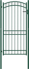 vidaXL - Poort - met - gebogen - bovenkant - 100x200 - cm - staal - groen