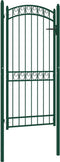 vidaXL - Poort - met - gebogen - bovenkant - 100x200 - cm - staal - groen