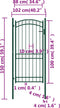 vidaXL - Poort - met - gebogen - bovenkant - 100x200 - cm - staal - groen