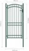 vidaXL - Poort - met - gebogen - bovenkant - 100x200 - cm - staal - groen