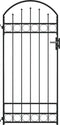vidaXL - Poort - met - gebogen - bovenkant - 89x200 - cm - staal - zwart