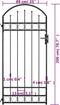 vidaXL - Poort - met - gebogen - bovenkant - 89x200 - cm - staal - zwart