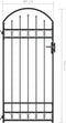 vidaXL - Poort - met - gebogen - bovenkant - 89x200 - cm - staal - zwart