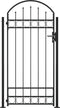 vidaXL - Poort - met - gebogen - bovenkant - en - 2 - palen - 105x204 - cm - zwart