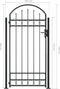 vidaXL - Poort - met - gebogen - bovenkant - en - 2 - palen - 105x204 - cm - zwart