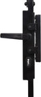 vidaXL - Poort - met - gebogen - bovenkant - en - 2 - palen - 105x204 - cm - zwart