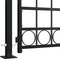 vidaXL - Poort - met - gebogen - bovenkant - en - 2 - palen - 105x204 - cm - zwart