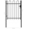 vidaXL - Poort - met - gebogen - bovenkant - enkel - 1x1,2 - m - staal - zwart