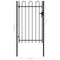 vidaXL - Poort - met - gebogen - bovenkant - enkel - 1x1,5 - m - staal - zwart