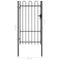 vidaXL - Poort - met - gebogen - bovenkant - enkel - 1x1,75 - m - staal - zwart