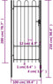 vidaXL - Poort - met - gebogen - bovenkant - enkel - 1x2 - m - staal - zwart