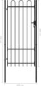 vidaXL - Poort - met - gebogen - bovenkant - enkel - 1x2 - m - staal - zwart