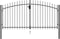 vidaXL - Poort - met - puntige - bovenkant - dubbel - 3x1,5 - m - staal - zwart