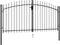 vidaXL - Poort - met - puntige - bovenkant - dubbel - 3x1,5 - m - staal - zwart