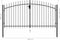 vidaXL - Poort - met - puntige - bovenkant - dubbel - 3x1,5 - m - staal - zwart