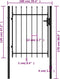 vidaXL - Poort - met - puntige - bovenkant - enkel - 1x1,2 - m - staal - zwart