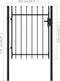 vidaXL - Poort - met - puntige - bovenkant - enkel - 1x1,2 - m - staal - zwart