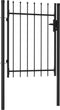 vidaXL - Poort - met - puntige - bovenkant - enkel - 1x1,2 - m - staal - zwart