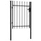 vidaXL - Poort - met - puntige - bovenkant - enkel - 1x1,2 - m - staal - zwart