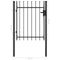 vidaXL - Poort - met - puntige - bovenkant - enkel - 1x1,2 - m - staal - zwart