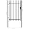 vidaXL - Poort - met - puntige - bovenkant - enkel - 1x1,5 - m - staal - zwart