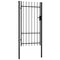 vidaXL - Poort - met - puntige - bovenkant - enkel - 1x1,75 - m - staal - zwart