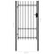 vidaXL - Poort - met - puntige - bovenkant - enkel - 1x1,75 - m - staal - zwart