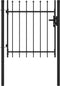 vidaXL - Poort - met - puntige - bovenkant - enkel - 1x1 - m - staal - zwart