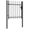 vidaXL - Poort - met - puntige - bovenkant - enkel - 1x1 - m - staal - zwart