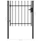 vidaXL - Poort - met - puntige - bovenkant - enkel - 1x1 - m - staal - zwart