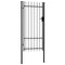 vidaXL - Poort - met - puntige - bovenkant - enkel - 1x2 - m - staal - zwart
